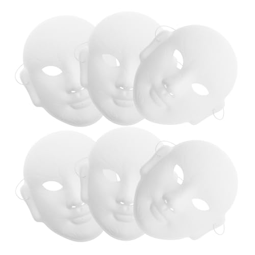 OUNONA 6 Stück Weiße DIY Maske Bemalen Leere Peking Maske für Karneval Halloween und Cosplay für Kreative Projekte und Gruppenaktivitäten von OUNONA