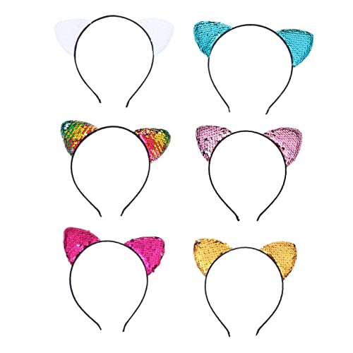 OUNONA 6Stücke Katzenohr Haarband mit Glitzer für Halloween Weihnachten Karneval und Kostümpartys Regenbogen OUNONA 6Stücke Katzenohr Haarband mit Glitzer für Halloween Weihnachten Karneval und Kostümpartys Regenbogen von OUNONA