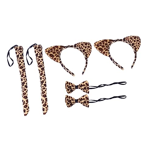 OUNONA 6Stücke Katzenohr Kostümset Teilig Cosplay Zubehör Halsband für Karneval Fasching und Festivals mit Leopardenmuster für Erwachsene OUNONA 6Stücke Katzenohr Kostümset Teilig Cosplay Zubehör Halsband für Karneval Fasching und Festivals mit Leopardenmuster für Erwachsene von OUNONA