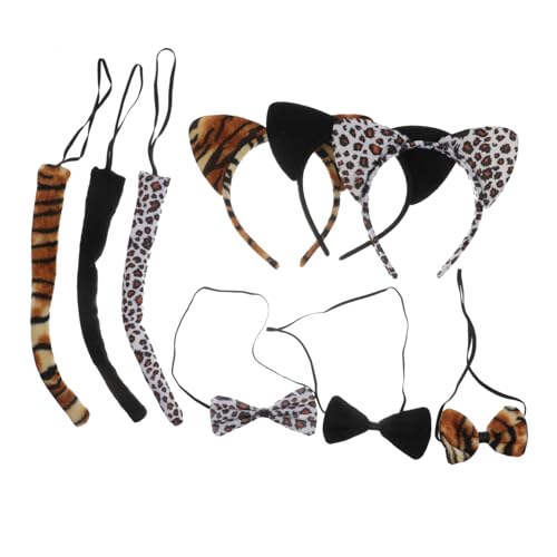 OUNONA 9 Stück Tierohren Stirnband mit Schleife und Animal Headband für Langlebiges Kunststoff und Wollmaterial für Kostüm und Cosplay Party für Mädchen und von OUNONA