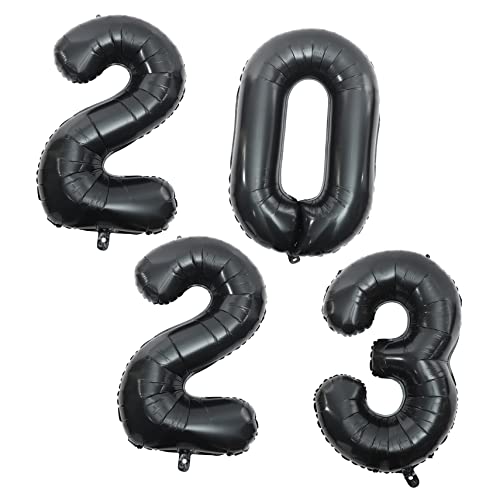 OUNONA Aluminium Folienballons Set Dekorative Zahlenballons für Neujahrsfeiern Party Accessoires für Zuhause und Restaurant Schwarz von OUNONA