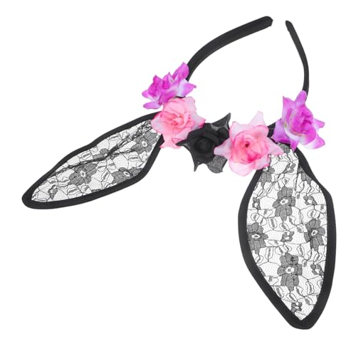 OUNONA Blumen Haarreif mit Hasenohren für Damen Schwarzes Stirnband mit Kleinen Blumen für Halloween Feier und Kostümparty OUNONA Blumen Haarreif mit Hasenohren für Damen Schwarzes Stirnband mit Kleinen Blumen für Halloween Feier und Kostümparty von OUNONA