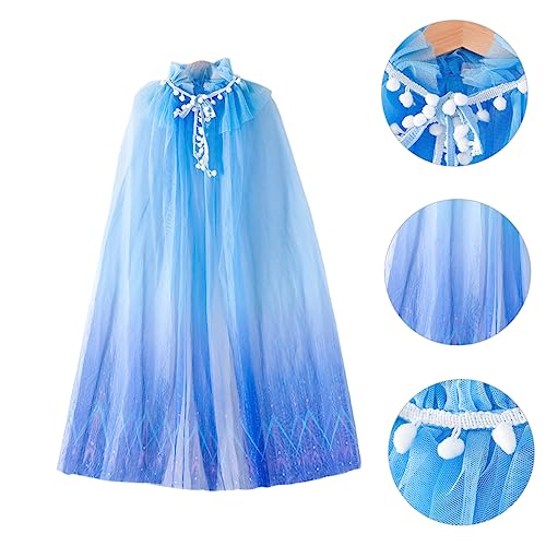 OUNONA Cape Cosplay Umhang mit Pailletten und Netzstoff Buntes Party Kostüm für Mädchen Leicht Waschbar für Karneval Halloween und Festliche Anlässe von OUNONA