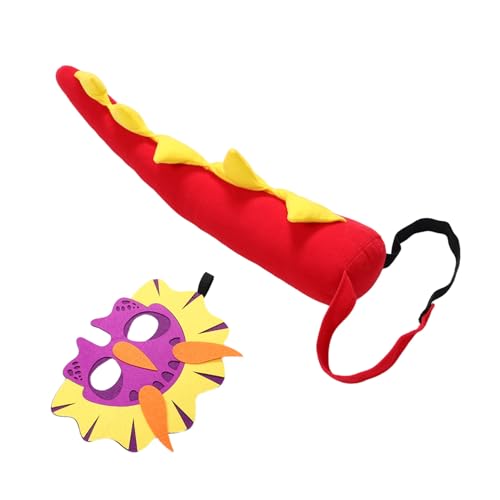 OUNONA Dinosaurier Kostümset Dinosaurier und Maske Set Leichtes Atmungsaktives Cosplay Kostüm für Rollenspiele Geburtstagsfeiern und Schulveranstaltungen von OUNONA