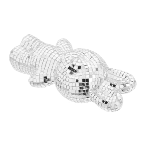 OUNONA Discokugel Party Ornament Festival Flippige Kleine Frühlingsdekoration Hase Weihnachtsspiegelkugel Mini Spiegel Zum Basteln Reflektierende Spiegelkugel Aus Glas Silber von OUNONA