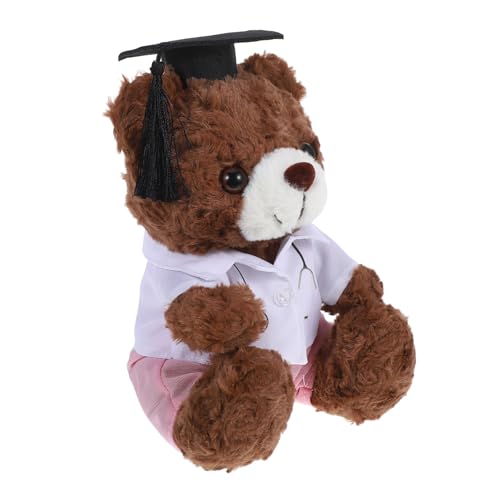 OUNONA Doktorabschlussbär Grad Animal Plüsch Für High-School-absolventen Geschmückter Bär Zum Abschluss Grad-Puppe Doktor Bär High-School-abschlussbär Plüsch-doktorbär Pp Baumwolle Brown von OUNONA