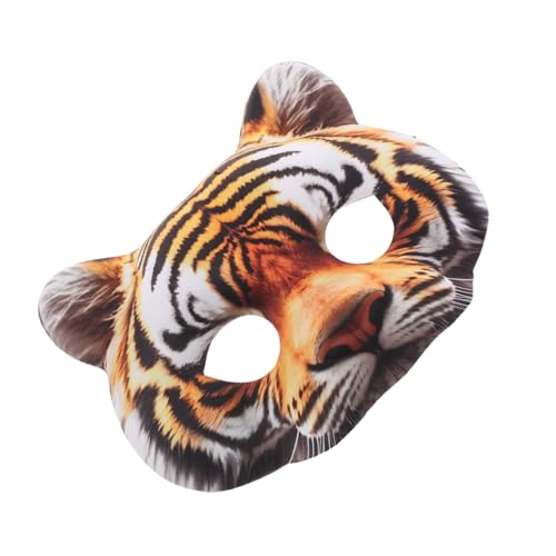 OUNONA EVA Halbgesichts-tigermaske für Erwachsene Leicht Atmungsaktiv Vielseitig für Halloween Karneval Cosplay Tierkostüm Party Zubehör von OUNONA