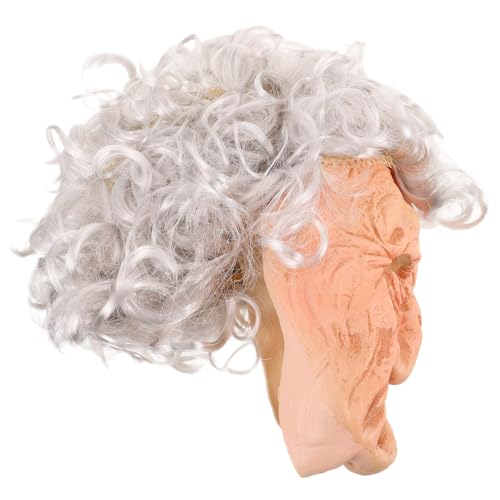 OUNONA Echte Alte Maske mit Perücke für Halloween Kostüm Realistische Cosplay Maske für Erwachsene Requisiten für Partys Bühnenaufführungen Einzigartiges Design von OUNONA