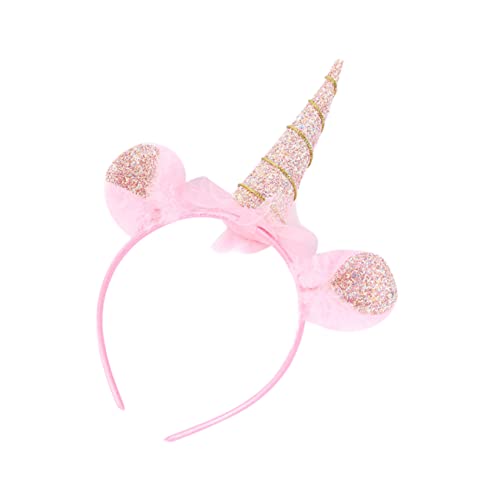 OUNONA Einhorn Haarreif mit Glitzernden Ohren Niedliches Cartoon Stirnband für Mädchen Party und Karneval Kostüm Leichtes Bequemes Accessoire für Geburtstag und Festlichkeiten von OUNONA