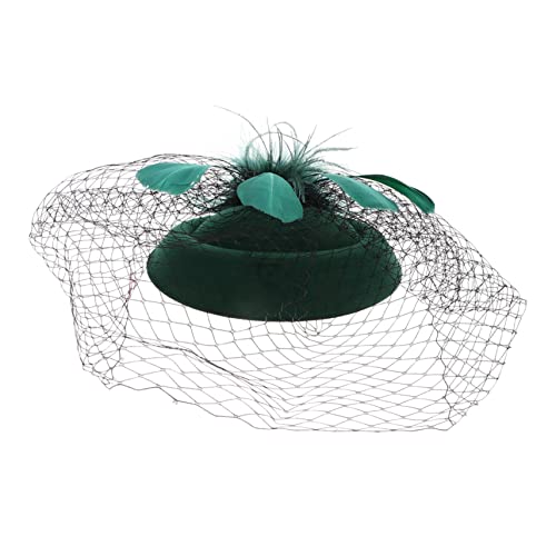 OUNONA Fascinator Hüte Damen mit Schleier Retro Pillbox Hut Haarreif für Hochzeiten Teepartys Karneval Halloween von OUNONA
