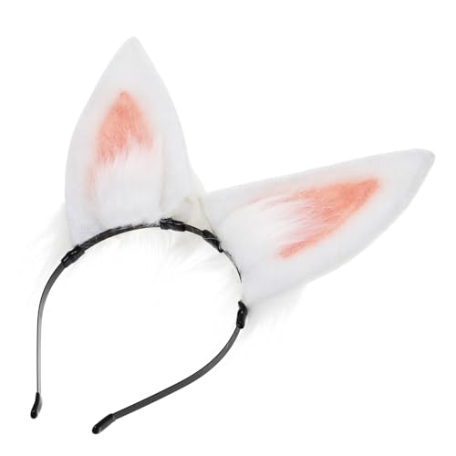 OUNONA Fluffy Hasenohren Haarreif aus Kuscheliges Cosplay Bunny Ear Headband für Frauen Langlebiges Weiches Tierohren Stirnband Süßer Party Festival kopfschmuck von OUNONA