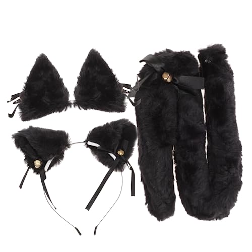 OUNONA Fuchsohren Haarreif mit Clip und Flauschigem Tier Einzigartiges Cosplay Kostüm für Halloween Party Bühnenauftritt und Fotografie Angenehm und Langlebig Schwarz von OUNONA