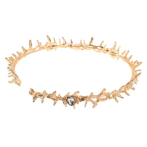 OUNONA Gothic Dornenkronen Haarreif Gold Halbe Krone Handgefertigt Leicht Für Halloween Party Cosplay Damen Haarband von OUNONA