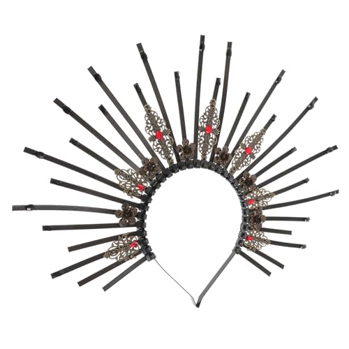 OUNONA Gothic Heiligenschein Haarband für Damen Leichtes Komfortables Party haarschmuck mit Vintage Strass Krone Einfach zu Tragen für Halloween Cosplay und Festliche Anlässe von OUNONA