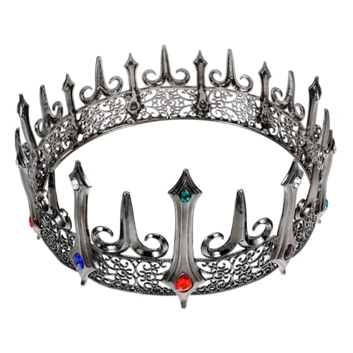 OUNONA Gothic Stil Königskrone mit Bunten Strasssteinen Unisex Cosplay Kopfschmuck Dekorative Krone für Männer und Frauen Edles Accessoire für Halloween Party und Kostüm OUNONA Gothic Stil Königskrone mit Bunten Strasssteinen Unisex Cosplay Kopfschmuck Dekorative Krone für Männer und Frauen Edles Accessoire für Halloween Party und Kostüm von OUNONA