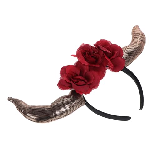 OUNONA Gothic Teufelshörner Stirnband Halloween Kopfschmuck Damen Herren Verstellbar Für Karneval Cosplay Kostüm Zubehör Rot OUNONA Gothic Teufelshörner Stirnband Halloween Kopfschmuck Damen Herren Verstellbar Für Karneval Cosplay Kostüm Zubehör Rot von OUNONA