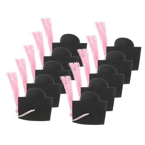 OUNONA Grad-cap-kuchen- Cupcake-dekore Für Den Abschluss Mini-abschlusskappen Zum Basteln Abschlusskuchendekorationen Abschlusskappe Für Cupcakes Party Topper Black Polyester von OUNONA