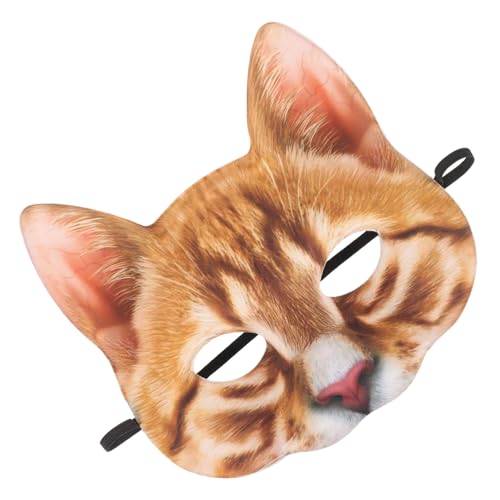 OUNONA Halbgesichts Katzenmaske EVA Stoff Lustige Cosplay Tiermaske für Halloween Karneval Maskerade Kostüm Party Unisex Halbe Augen Katze Design für Tanzshow Festveranstaltungen von OUNONA