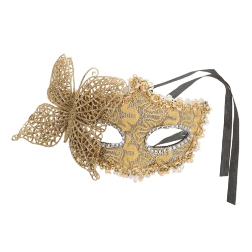 OUNONA Halbgesichtsmaske Mit Seitlichem Schmetterlingsdekor Karnevalsmaske Für Partys Halloween Maskenbälle Stilvolle Venezianische Maske Für Damen Herren von OUNONA