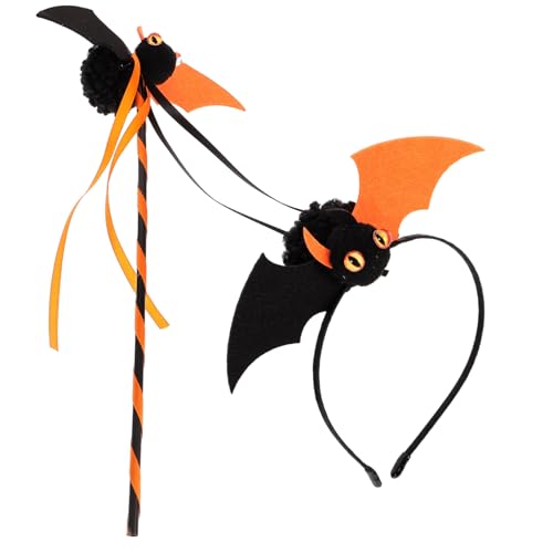 OUNONA Halloween Bat Headband Set Teiliges Cosplay Zubehör mit Orangefarbenem Bat Headband und Zauberstab für Unvergessliche Halloween Partys und Festlichkeiten OUNONA Halloween Bat Headband Set Teiliges Cosplay Zubehör mit Orangefarbenem Bat Headband und Zauberstab für Unvergessliche Halloween Partys und Festlichkeiten von OUNONA