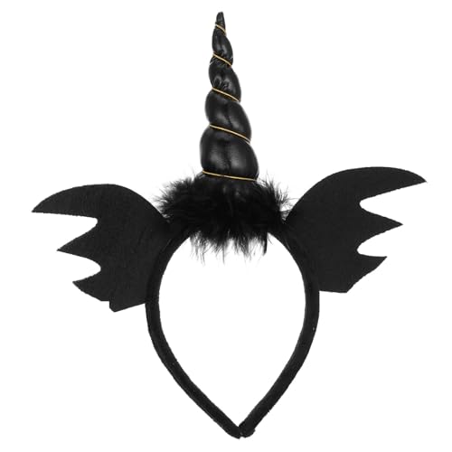 OUNONA Halloween Einhorn Haarreif und Erwachsene Schwarzes Horn Stirnband für Karneval Kostüm Party Zubehör Haarschmuck von OUNONA