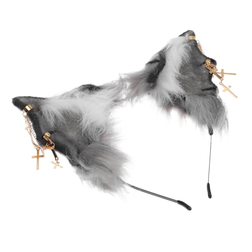 OUNONA Halloween Haarreif Plüsch Teufel Fledermaus Kopfschmuck Leicht und Bequem für Party Cosplay Festliche Ohrkette Zubehör Weiß von OUNONA