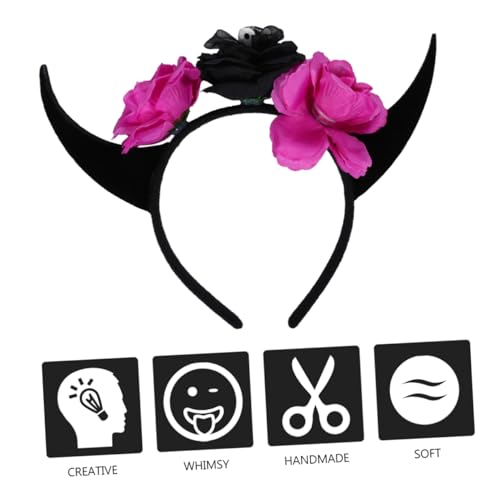 OUNONA Halloween Haarreif mit Schwarzen und Violetten Rosenhörnern Floraler Kopfschmuck für Damen Langlebiger Stirnband für Halloween Partys Cosplay und Kostümierungen OUNONA Halloween Haarreif mit Schwarzen und Violetten Rosenhörnern Floraler Kopfschmuck für Damen Langlebiger Stirnband für Halloween Partys Cosplay und Kostümierungen von OUNONA