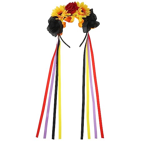 OUNONA Halloween Haarschmuck Damen Rotes Rosen und Schwarzes Pfingstrosen Stirnband mit Band Leichtes Dekoratives Kopfschmuck für Festival Karneval Party und Halloween Kostüm OUNONA Halloween Haarschmuck Damen Rotes Rosen und Schwarzes Pfingstrosen Stirnband mit Band Leichtes Dekoratives Kopfschmuck für Festival Karneval Party und Halloween Kostüm von OUNONA