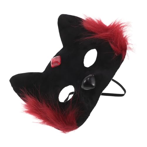 OUNONA Halloween Katzen Masquerade Maske Halbgesichts Tiergesicht Cover Rot Schwarz Leichte Bequeme Cat Party Maske für Erwachsene Vielseitig Verwendbar Einfach zu Reinigen für Cosplay OUNONA Halloween Katzen Masquerade Maske Halbgesichts Tiergesicht Cover Rot Schwarz Leichte Bequeme Cat Party Maske für Erwachsene Vielseitig Verwendbar Einfach zu Reinigen für Cosplay von OUNONA