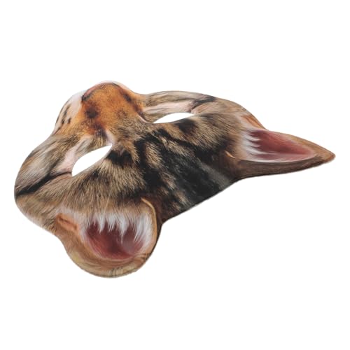 OUNONA Halloween Katzenmaske Halbgesicht Cosplay Maskerade Kostümmaske Unisex für Karneval Maskenball Banquet mit Lustigem Li Cat Design aus Langlebigem EVA und Stoff von OUNONA