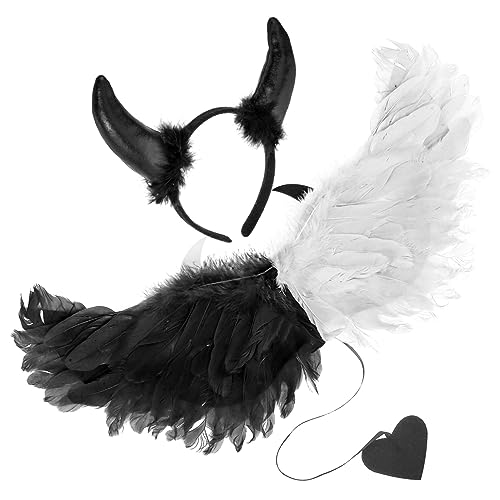 OUNONA Halloween Kostüm Flügel mit Haarreif Bequeme Cosplay Party Flügeldeko Robustem Material für Halloween Maskeraden Bühnenauftritte und Fotoshootings von OUNONA
