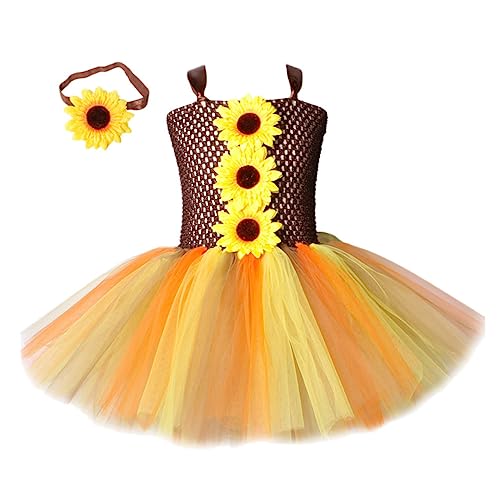 OUNONA Halloween Kostüm Sonnenblumen Gauze Kleid mit Stirnband Jahre Mädchen Party Kostüm für Bühnenauftritt und Cosplay Atmungsaktiv Leicht Anzuziehen OUNONA Halloween Kostüm Sonnenblumen Gauze Kleid mit Stirnband Jahre Mädchen Party Kostüm für Bühnenauftritt und Cosplay Atmungsaktiv Leicht Anzuziehen von OUNONA