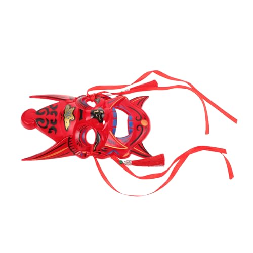 OUNONA Handbemalte Japanisch-chinesische Opernmaske Rot Wiederverwendbare Traditionelle Kostümmaske für Halloween Karneval und Party Leichtes Design für Damen-maskerade und Cosplay von OUNONA