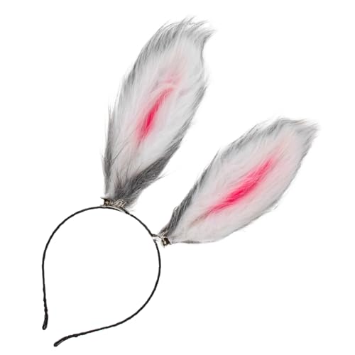 OUNONA Handgefertigtes Bunny Ears Headband aus Weichem Plüsch Charmantes Hasenohren Haarreif für Frauen Leichtes Stirnband für Ostern Karneval Kostümparty und von OUNONA