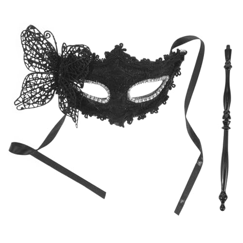 OUNONA Handgehaltene Masquerade Maske mit Stab Stilvolle Karnevalsmasken für Damen Venezianische Kostümparty Feine Verarbeitung für Maskenball und Faschingsfeiern von OUNONA