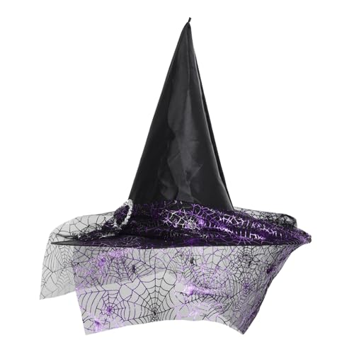 OUNONA Hexenhut für Damen Halloween Kostümzubehör mit Muster Leicht Atmungsaktiv für Partys Cosplay Events von OUNONA