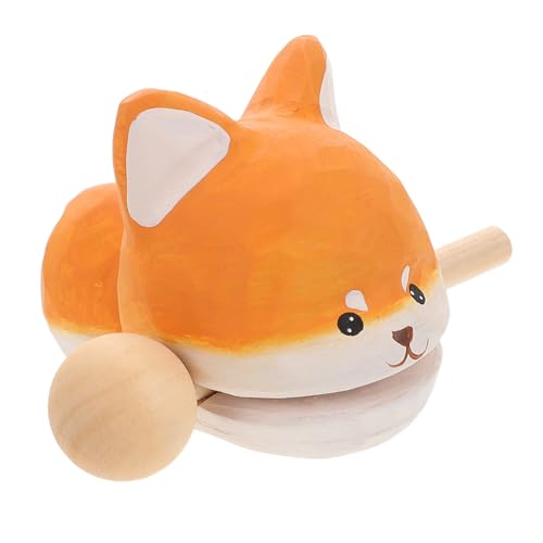 OUNONA Holzfisch in Hundekonfiguration Tempelblock Für Meditation Entspannung Und Dekoration Naturholzritualobjekt in Fischform Als Schreibtischaccessoire von OUNONA