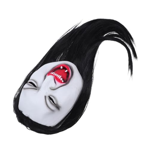 OUNONA Horror Maske für Erwachsene mit Langem Haar Bequeme Halloween Maske Realistische Gruselige Kopfbedeckung für Kostümpartys Maskerade und Bühnenauftritte von OUNONA