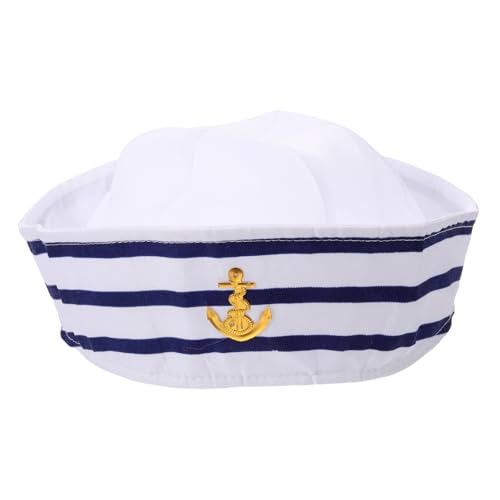 OUNONA Kapitänsmütze Weißer Sailor Hut für Cosplay und Party Unisex Verstellbar Komfortabel Bühnenauftritte Halloween Kostüm Zubehör von OUNONA