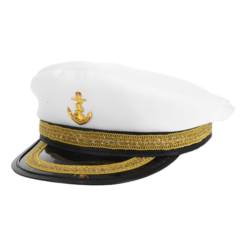 OUNONA Kapitänsmütze für Erwachsene Verstellbare Hut mit Patch Kostümzubehör für Halloween Cosplay Partys für Damen Herren von OUNONA
