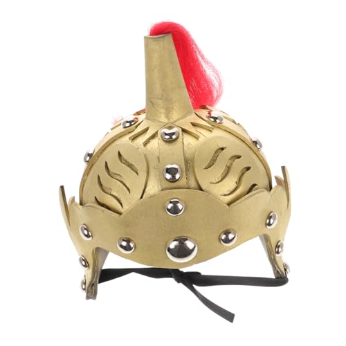 OUNONA Kinderhelm Chinesischer Antiker mit Verstellbarem Kinnriemen Detailgetreues Ritterhelm Kostüm für Halloween Cosplay Historisches Soldaten Accessoire in Gold Zufällige Farbe von OUNONA