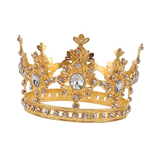OUNONA Krone Kopfschmuck für Geburtstagsfeiern Glitzernde Torten Dekoration Mädchen Krone für Dessert Tisch Stilvolles und Langlebiges Accessoire Gold von OUNONA