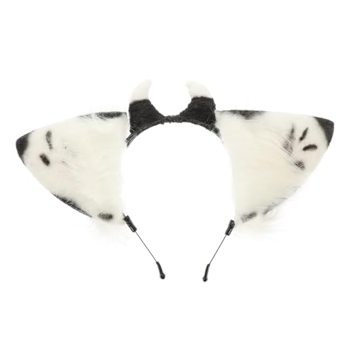 OUNONA Kuh Ohren Haarreif Kuscheliges Haarband Erwachsene Mädchen Kostüm Party Karneval Halloween Zubehör von OUNONA