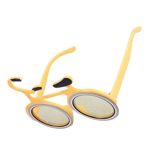 OUNONA Lustige Kreative Fahrrad brille in Gelb Auffällige Party eyeglasses für Fotoshootings Karneval Strand Freundestreffen Originelles Kostümzubehör für Sommerliche Veranstaltungen von OUNONA
