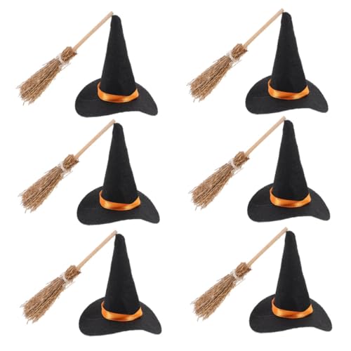 OUNONA Mini Hexenhüte und Besen Halloween Dekorationen für DIY Basteln Tischdekoration und Partybedarf Teiliges Set aus Filz für Zuhause Schule und Büro OUNONA Mini Hexenhüte und Besen Halloween Dekorationen für DIY Basteln Tischdekoration und Partybedarf Teiliges Set aus Filz für Zuhause Schule und Büro von OUNONA