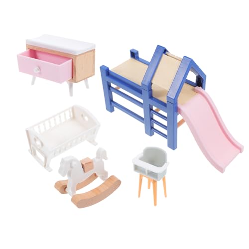 OUNONA Miniatur Puppenhaus Möbel Teilig Babymöbel Spielset mit Rutsche Schaukelpferd Hocker für Rollenspiel und Kinderzimmer Zubehör Sichere Leicht Montierbare Holzmöbel Pastellfarben OUNONA Miniatur Puppenhaus Möbel Teilig Babymöbel Spielset mit Rutsche Schaukelpferd Hocker für Rollenspiel und Kinderzimmer Zubehör Sichere Leicht Montierbare Holzmöbel Pastellfarben von OUNONA