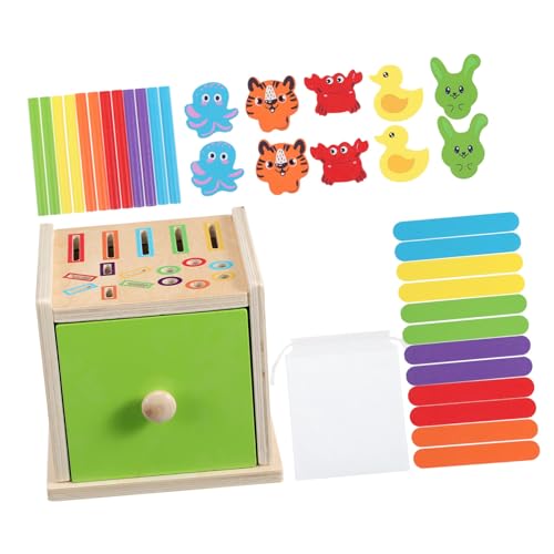 OUNONA Montessori Holz Spielset Farb und Formsortierer mit Stäbchen Pädagogisches Lernspielzeug für Junge Mädchen und Kleinkinder Fördert Kognitive Entwicklung Hand Auge Koordination und OUNONA Montessori Holz Spielset Farb und Formsortierer mit Stäbchen Pädagogisches Lernspielzeug für Junge Mädchen und Kleinkinder Fördert Kognitive Entwicklung Hand Auge Koordination und von OUNONA