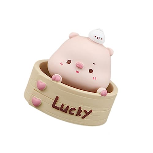 OUNONA Niedlicher Schüttel Schweine Dekoration Kreatives Auto und Wohnaccessoire für Kuchen Dekoration und Süße für Wohnzimmer Schlafzimmer von OUNONA
