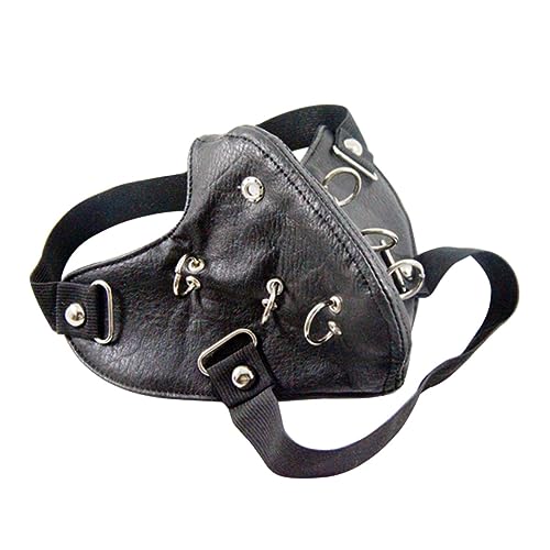OUNONA PU Punk Nieten Motorradhelm Gesichtsmaske Gothic Cosplay Party Halloween Kostüm Zubehör für Männer und Frauen von OUNONA