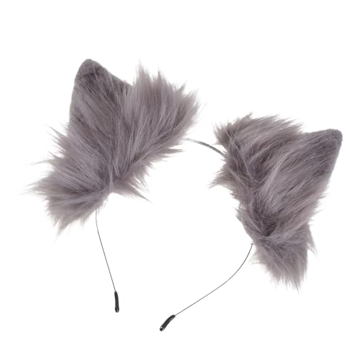 OUNONA Plüsch Tierohren Haarreif Weiß Flexibles Cosplay Stirnband Dekoratives Festival haarband für Kostüm Party dekoration Lustiges Accessoire für Erwachsene von OUNONA